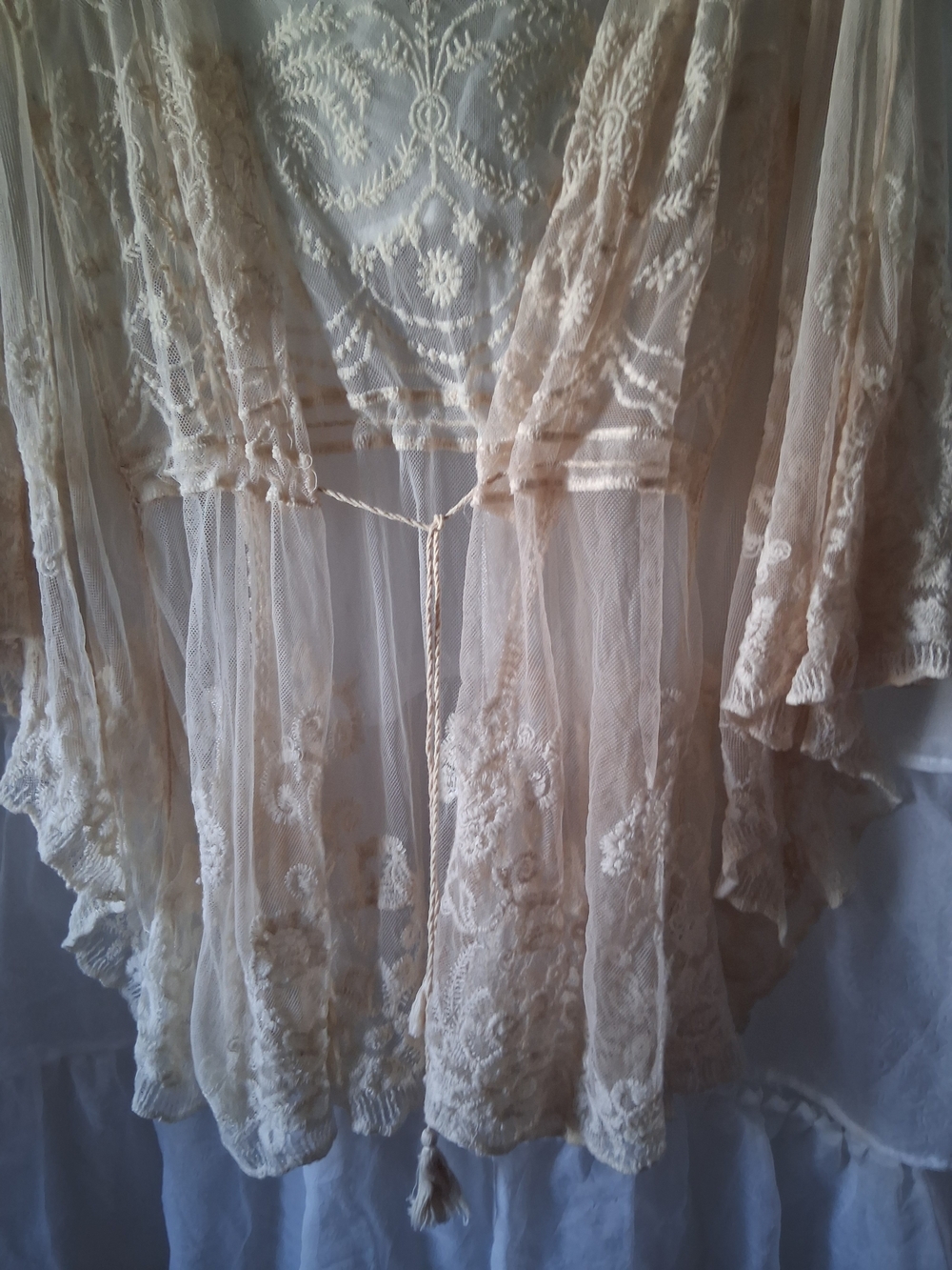 Roommates Lace Boho Tunic Top in Ivory